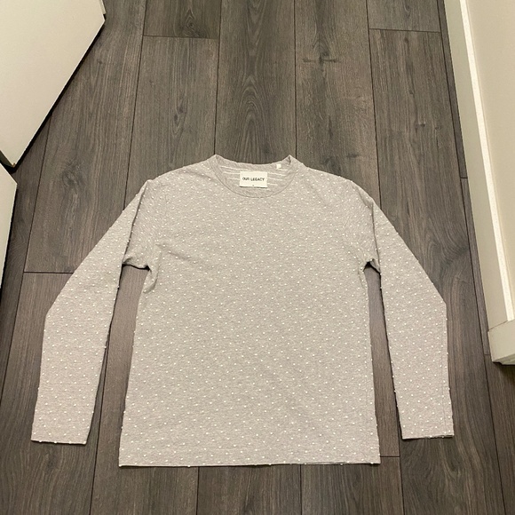 Our Legacy Jacquard Dots Cotton Long-Sleeve Shirt Size S - Picture 1 of 7